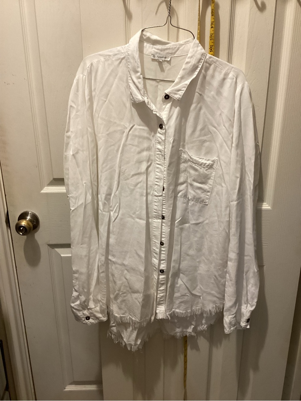 White Button-Front Women's Blouse - Casual Lightweight Top